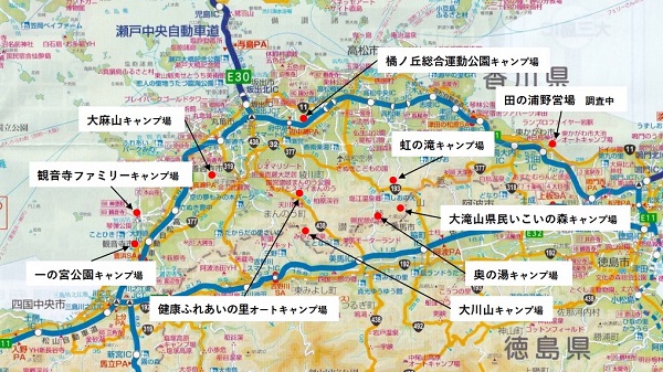 香川キャンプ場地図